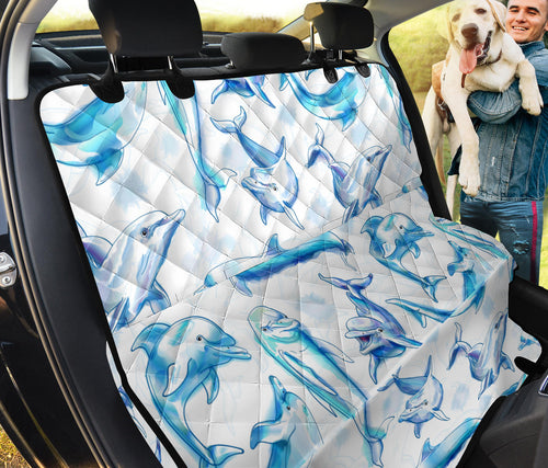 Watercolor Dolphin Pattern Dog Car Seat Covers