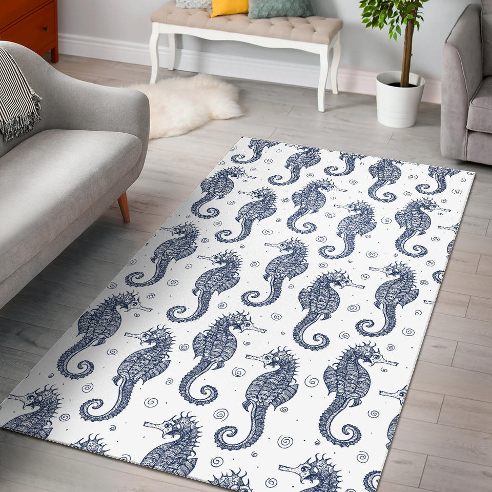 Seahorse Pattern Background Area Rug