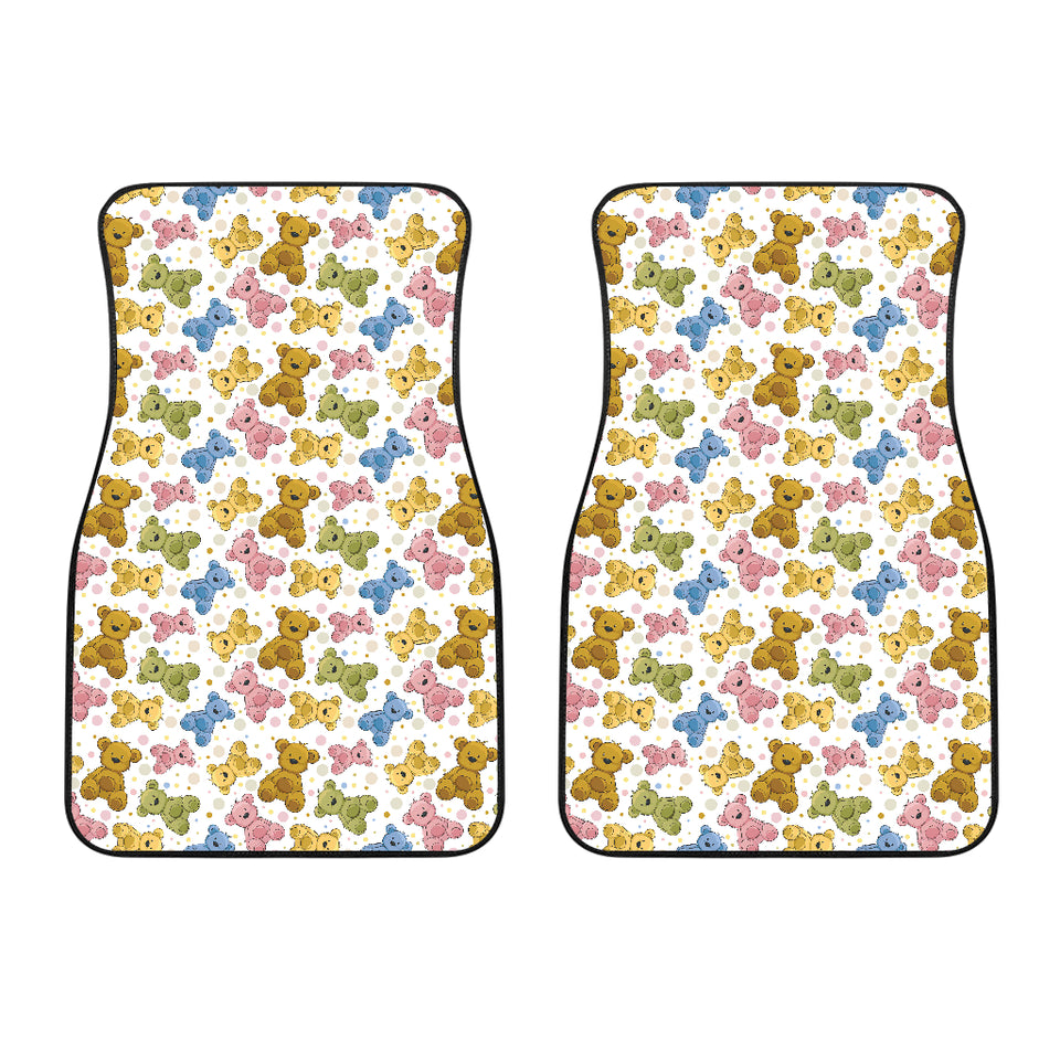 Teddy Bear Pattern Print Design 01 Front Car Mats