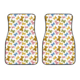 Teddy Bear Pattern Print Design 01 Front Car Mats