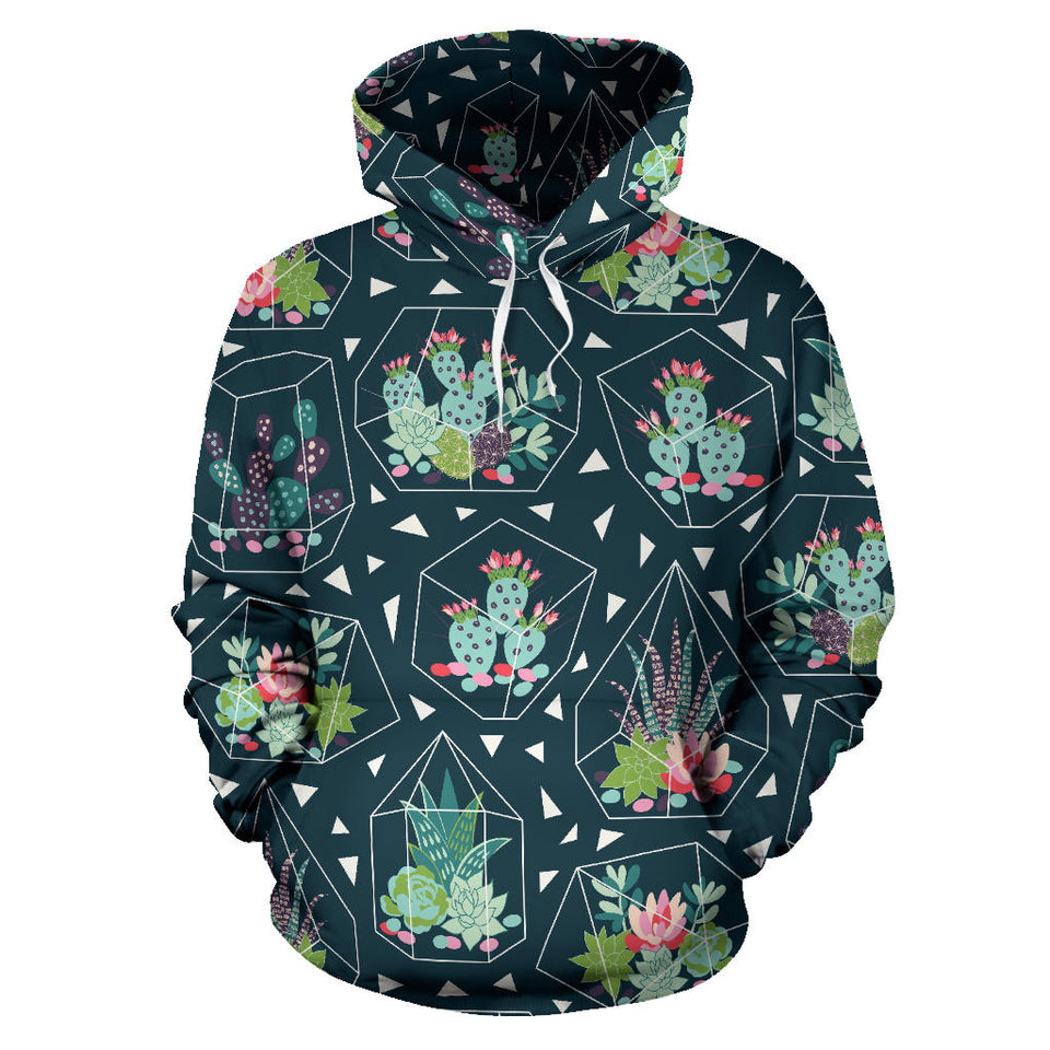Cactus Glass Terrarium Pattern Men Women Pullover Hoodie