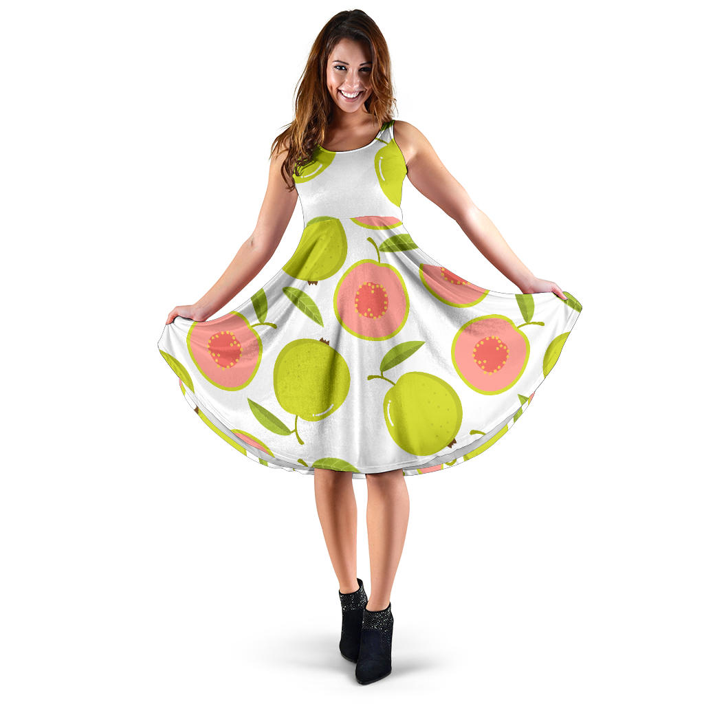 Guava Pattern Sleeveless Midi Dress