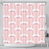 White Swan And Flower Love Pattern Shower Curtain Fulfilled In US