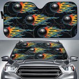 Bowling Balls Flame Pattern Car Sun Shade