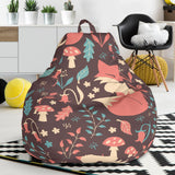 Fox Leaves Mushroom Pattern Bean Bag Cover