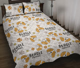 Cute beagle dog pattern background Quilt Bed Set