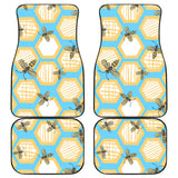 Bee Honeycomb Pattern Front And Back Car Mats
