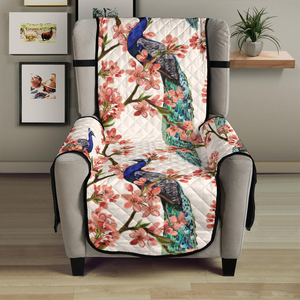 Peacock tropical flower pattern Chair Cover Protector