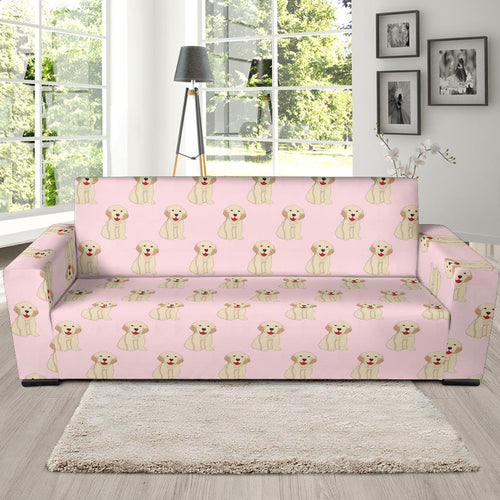 Golden Retriever Pattern Print Design 02 Sofa Slipcover