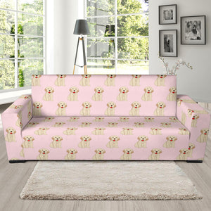 Golden Retriever Pattern Print Design 02 Sofa Slipcover