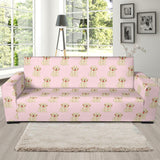 Golden Retriever Pattern Print Design 02 Sofa Slipcover