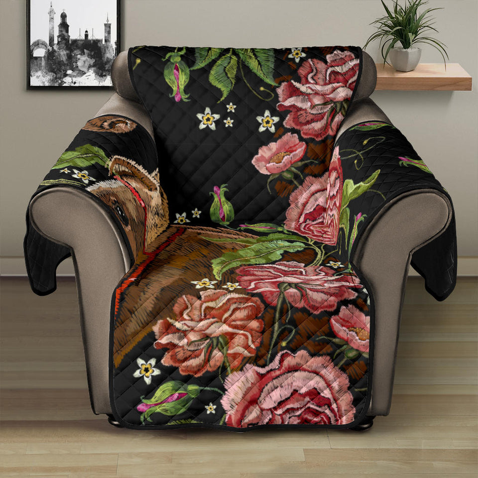 Horse head wild roses pattern Recliner Cover Protector