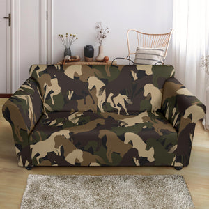 Horse Camo Camouflage Pattern Loveseat Couch Slipcover