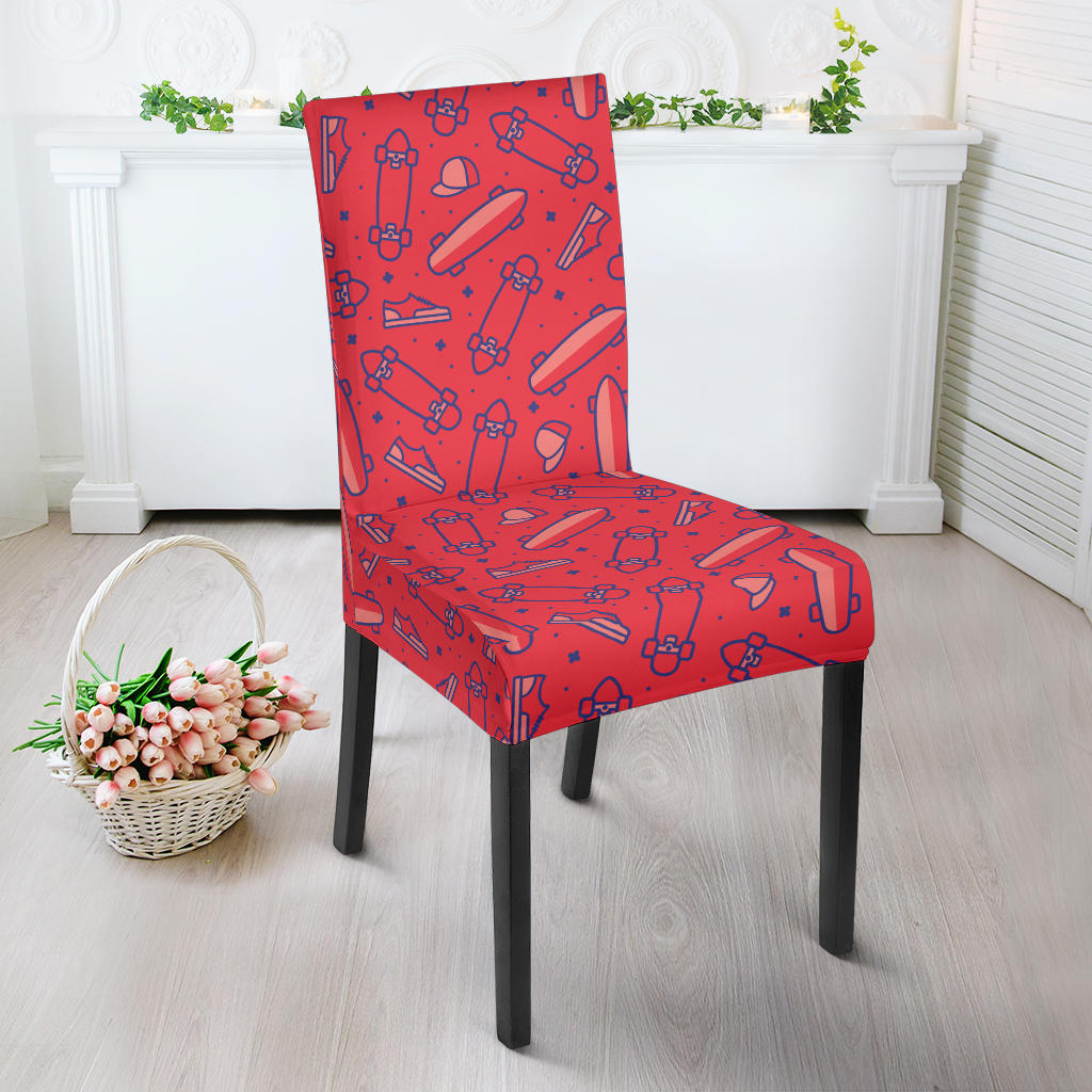 Skate Board Pattern Print Design 01 Dining Chair Slipcover