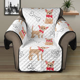 Chihuahua bone paw pattern Recliner Cover Protector