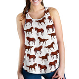 Horses running pattern background Women Racerback Tank Top
