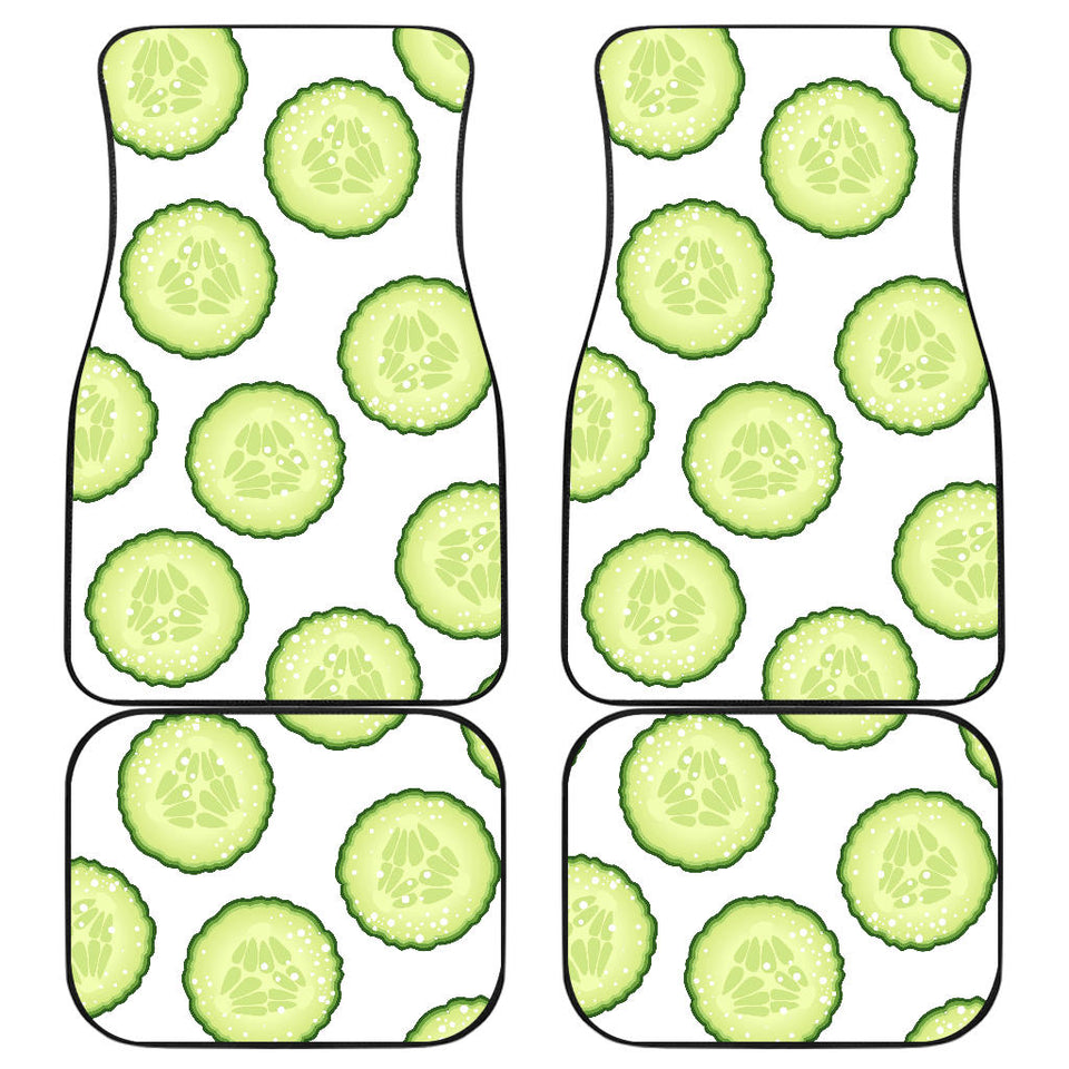 Cucumber Slices Pattern Front And Back Car Mats