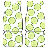 Cucumber Slices Pattern Front And Back Car Mats