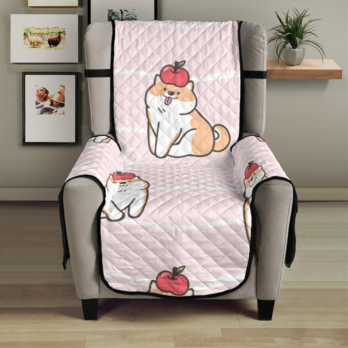 Cute Shiba Inu Dog Apple pattern Chair Cover Protector