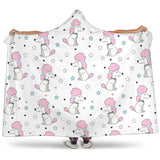 Cute Poodle Dog Star Pattern Hooded Blanket