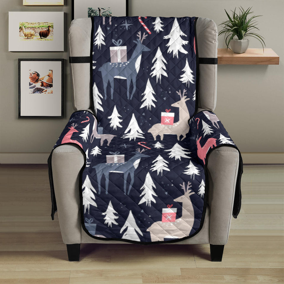 Deers Winter Christmas pattern Chair Cover Protector