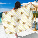 Bee Honeycomb Seamless Design Pattern Sarong