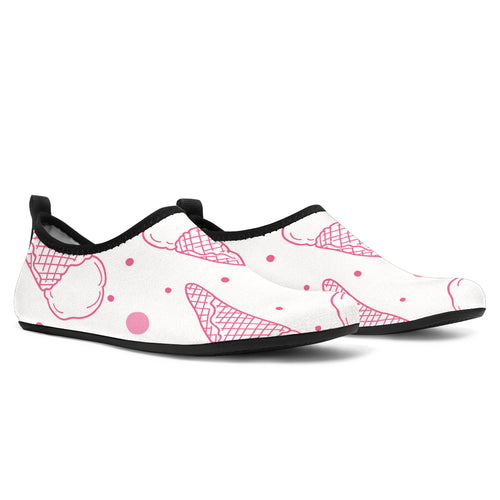 Hand Drawn Ice Cream Pattern Aqua Shoes