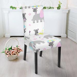 Cute Elephant Mouse Pattern Dining Chair Slipcover