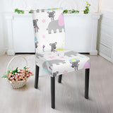 Cute Elephant Mouse Pattern Dining Chair Slipcover