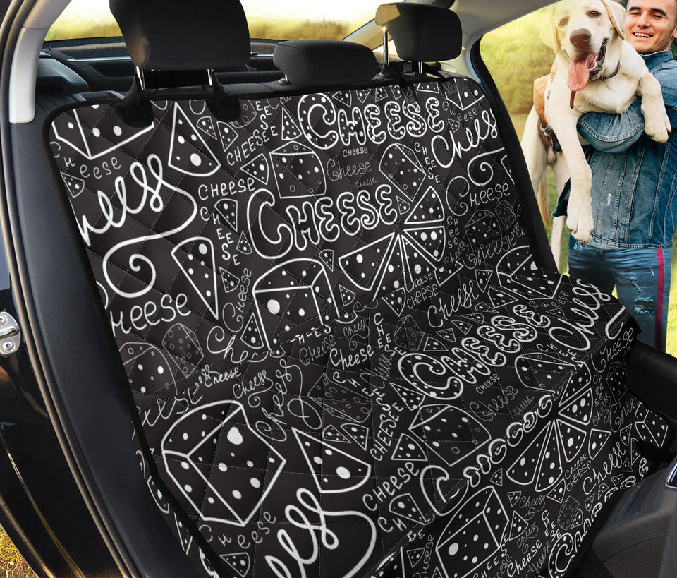 Handwritten Cheese Pattern Dog Car Seat Covers