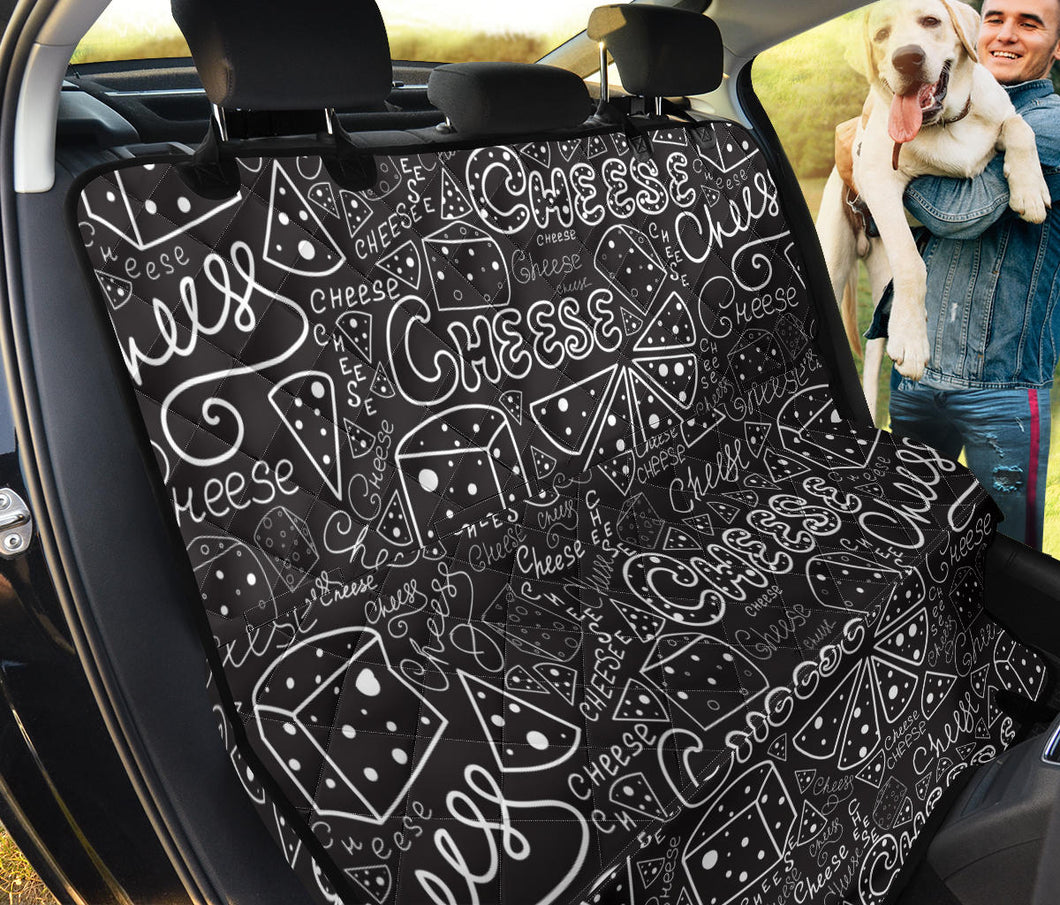 Handwritten Cheese Pattern Dog Car Seat Covers