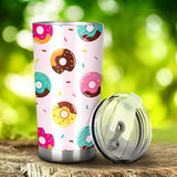 Donut Pattern Glaze Pink Background Tumbler
