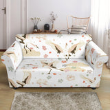 Beautiful Japanese Cranes Pattern Loveseat Couch Slipcover