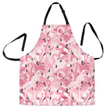 Pink Flamingos Pattern Background Adjustable Apron
