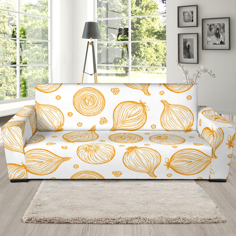 Hand Drawn Onion Pattern Sofa Slipcover