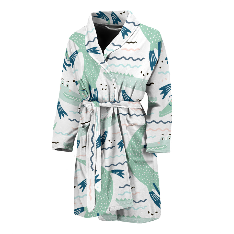 Crocodile Diver Pattern Men'S Bathrobe