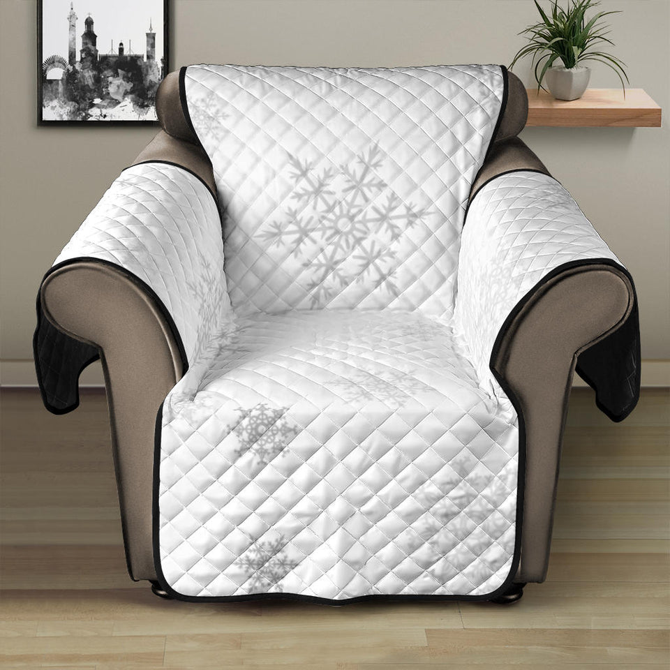 Snowflake pattern white background Recliner Cover Protector