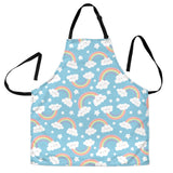 Cute Rainbow Clound Star Pattern Blue Background Adjustable Apron