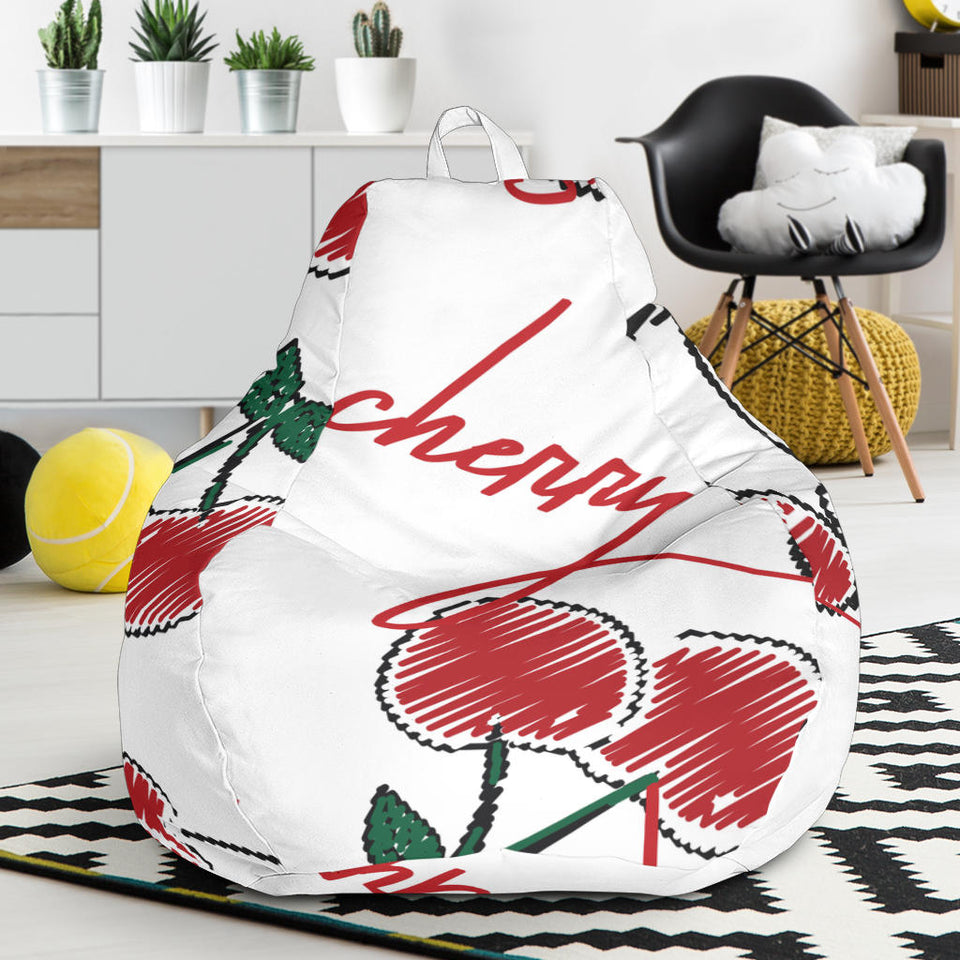 Hand Drawn Cherry Pattern Bean Bag Cover