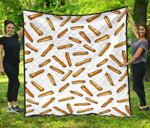 French Fries Potato Pattern Premium Quilt