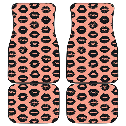 Lips Pattern Print Design 02 Front and Back Car Mats