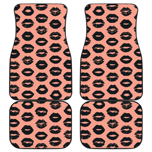 Lips Pattern Print Design 02 Front and Back Car Mats