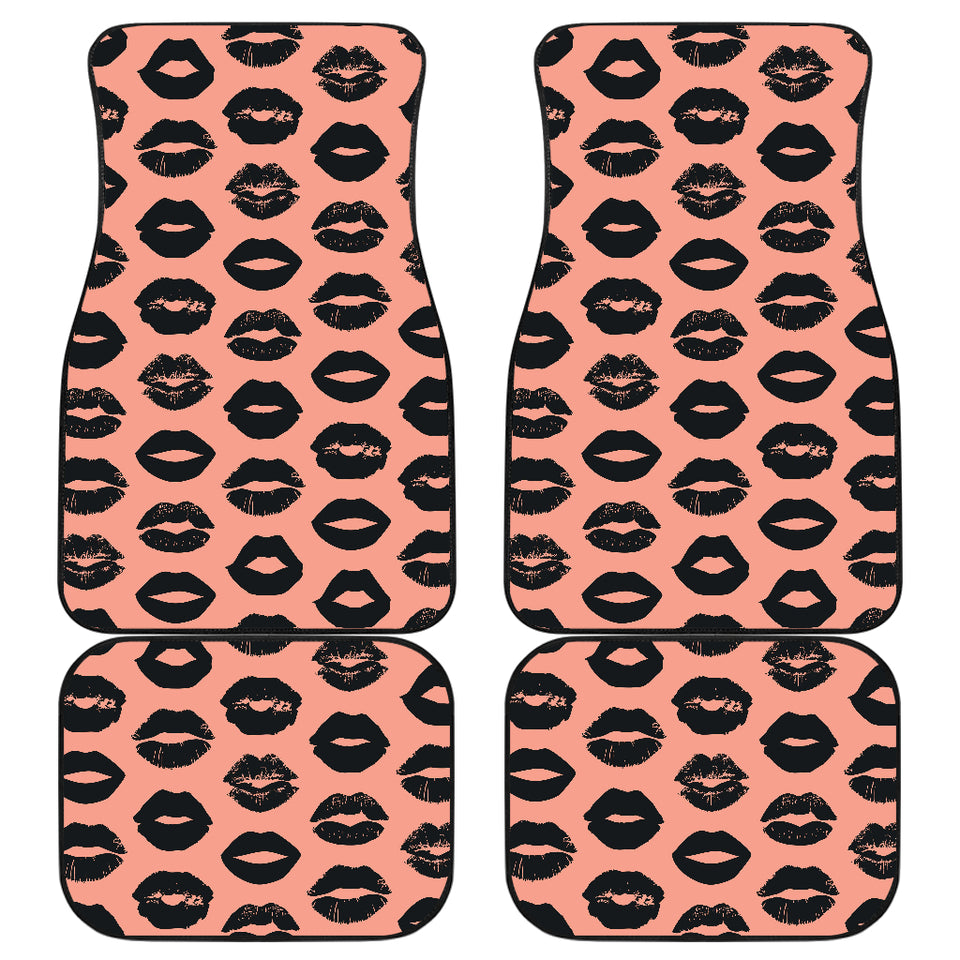 Lips Pattern Print Design 02 Front and Back Car Mats