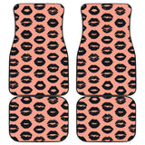 Lips Pattern Print Design 02 Front and Back Car Mats