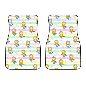 Cute Hand Drawn Mermaid Front Car Mats
