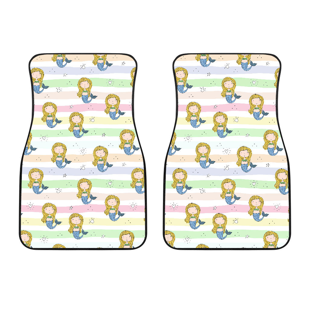 Cute Hand Drawn Mermaid Front Car Mats