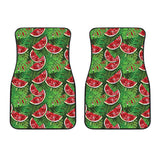 Watermelons Tropical Palm Leaves Pattern Background Front Car Mats
