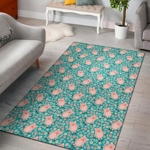 Pig Pattern Print Design 01 Area Rug