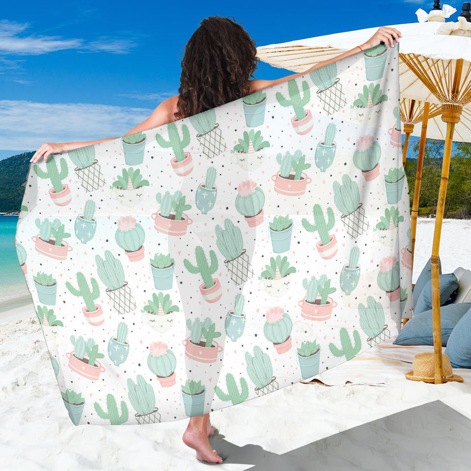 Pastel Colorcactus Pattern Copy Sarong