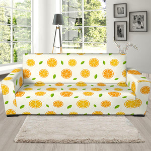 Oranges Leaves Pattern Sofa Slipcover